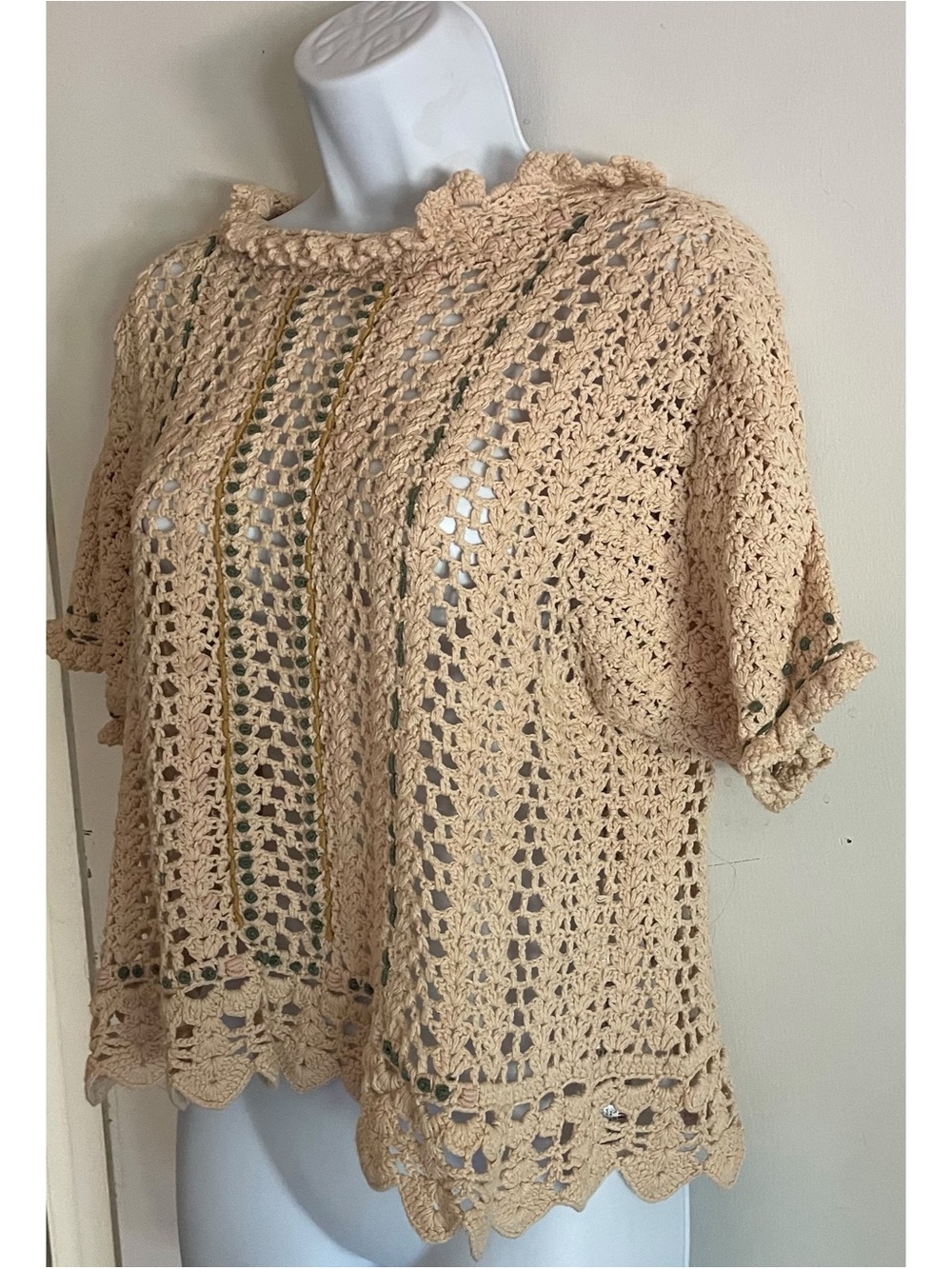 Zara vintage-style crochet open-knit top. - Picture 4 of 13